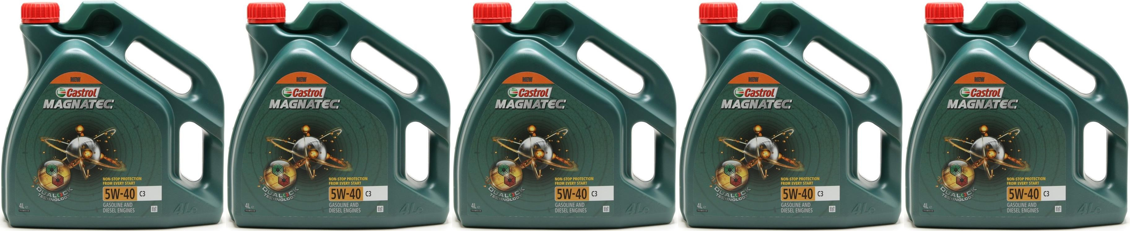Castrol Magnatec 5W-40 C3 Motoröl 5x 4l = 20 Liter