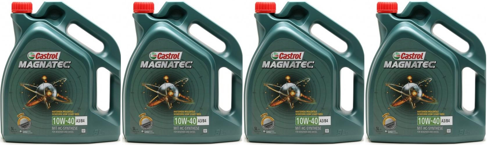 Castrol Magnatec 10W-40 A3/B4 Diesel & Benziner Motoröl 4x 5 = 20 Liter