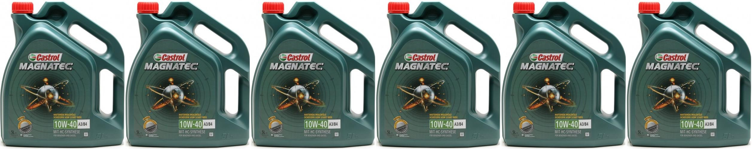 Castrol Magnatec 10W-40 A3/B4 Diesel & Benziner Motoröl 6x 5 = 30 Liter