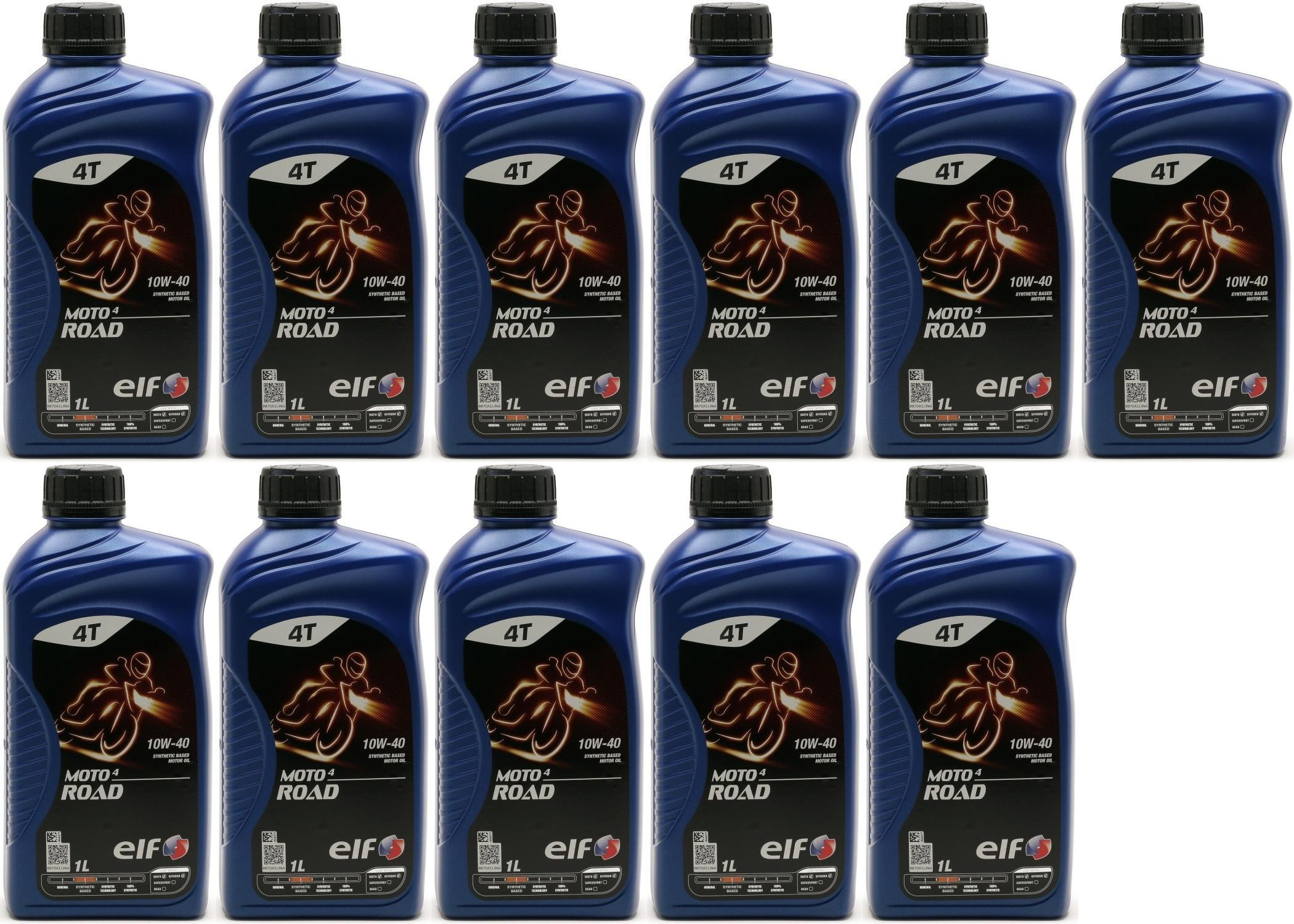 Elf Moto 4 Road SAE 10W-40 4T Motorrad Motoröl 11x 1l = 11 Liter