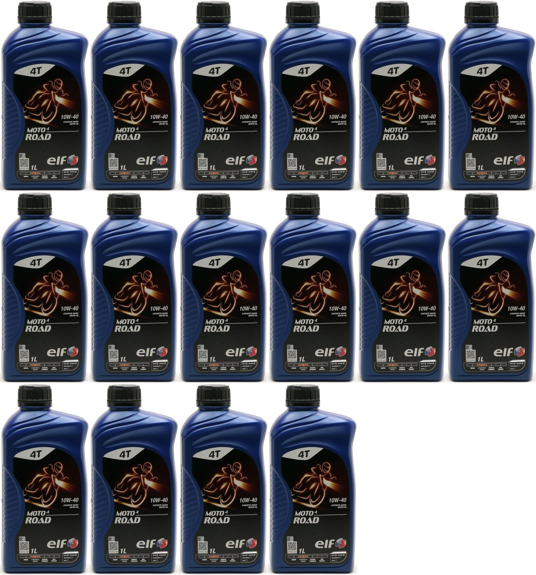 Elf Moto 4 Road SAE 10W-40 4T Motorrad Motoröl 16x 1l = 16 Liter