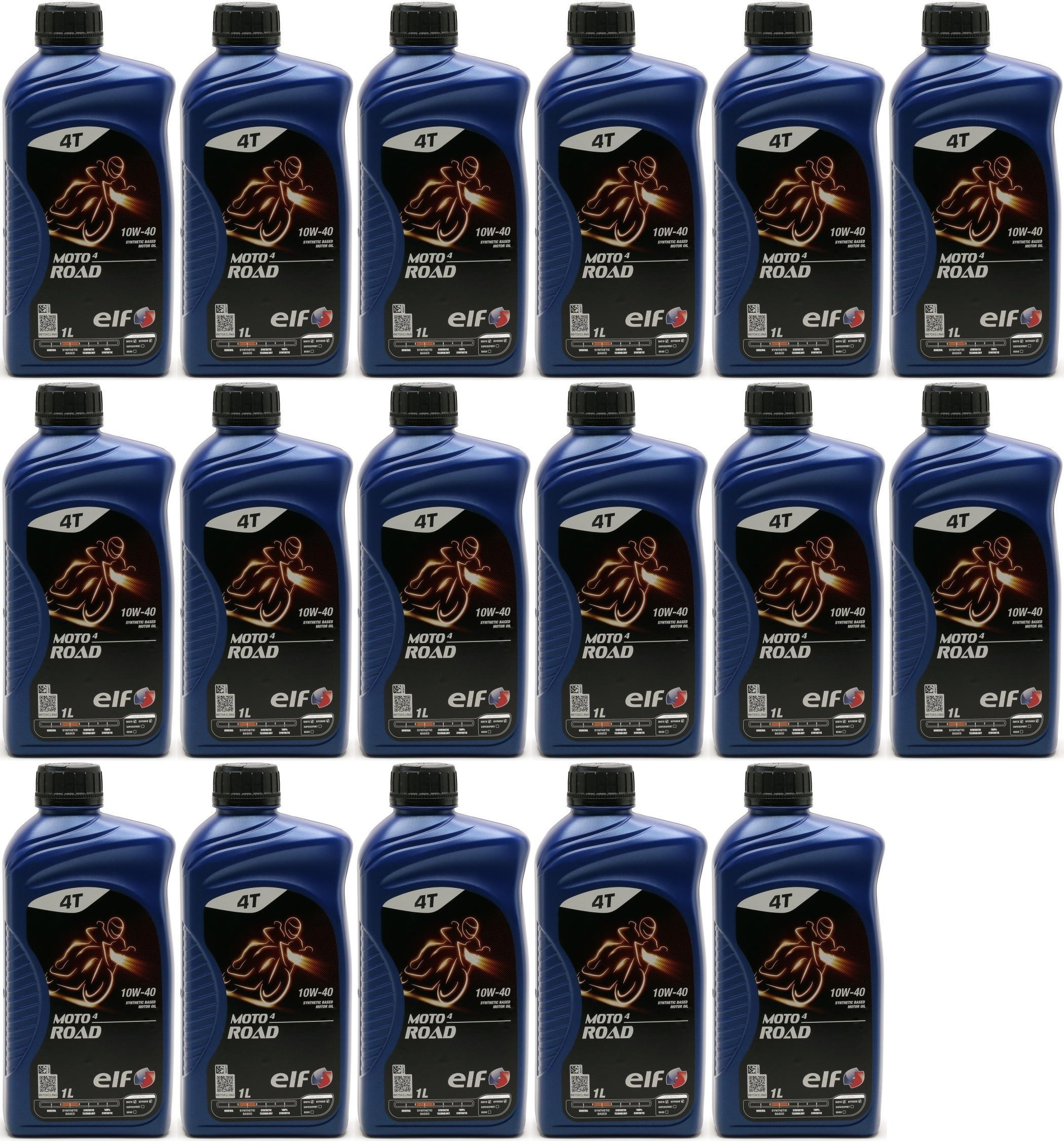 Elf Moto 4 Road SAE 10W-40 4T Motorrad Motoröl 17x 1l = 17 Liter