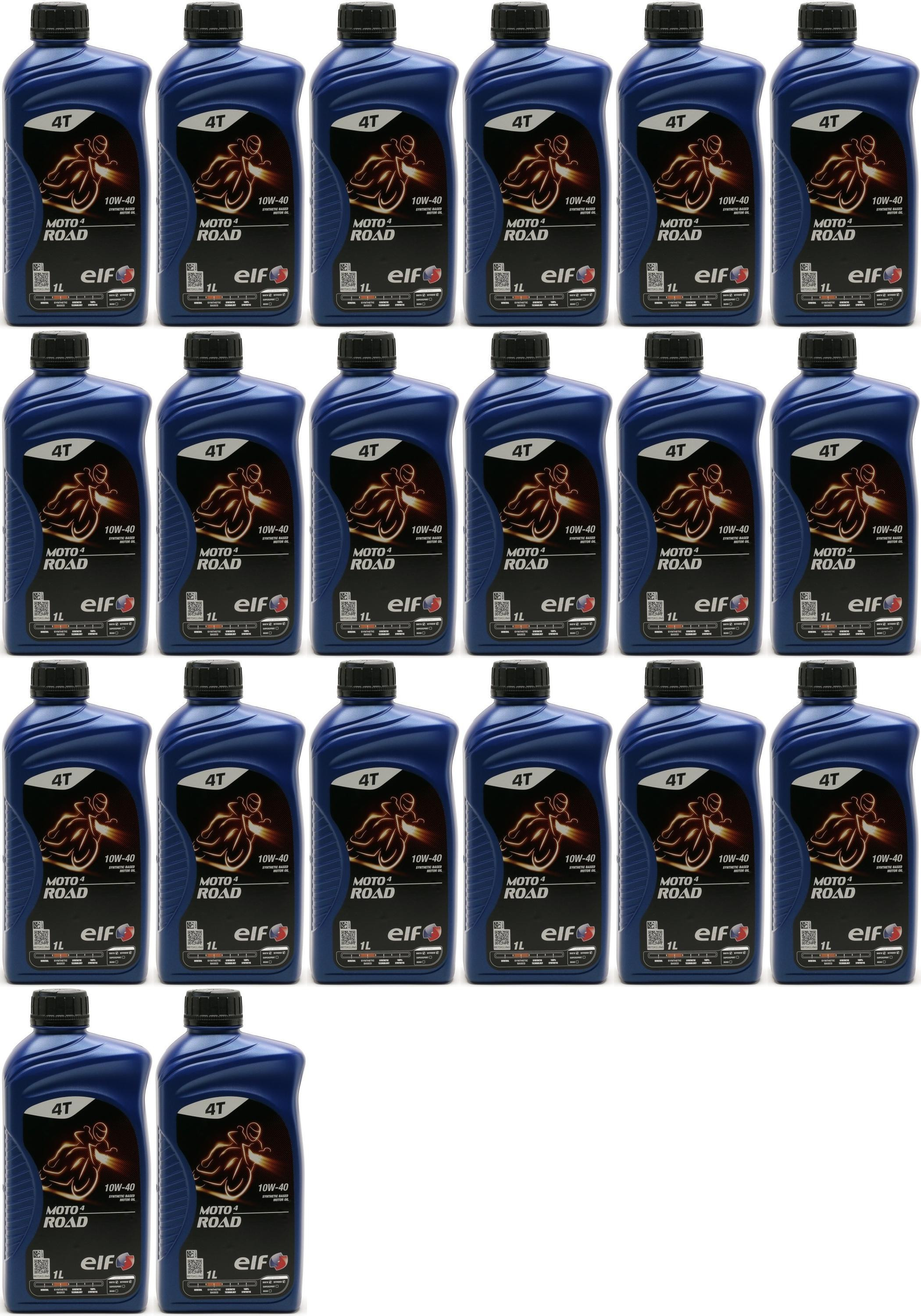 Elf Moto 4 Road SAE 10W-40 4T Motorrad Motoröl 20x 1l = 20 Liter