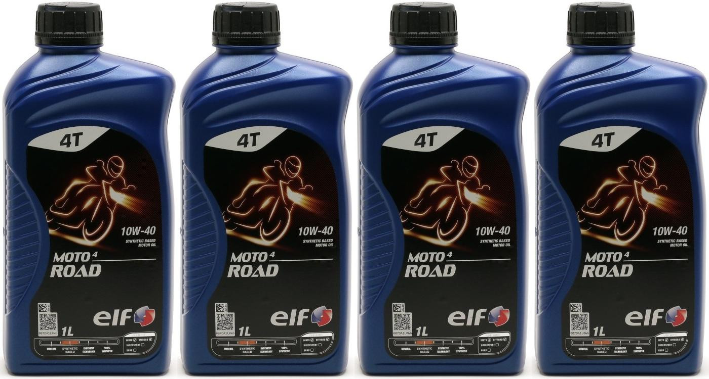 Elf Moto 4 Road SAE 10W-40 4T Motorrad Motoröl 4x 1l = 4 Liter