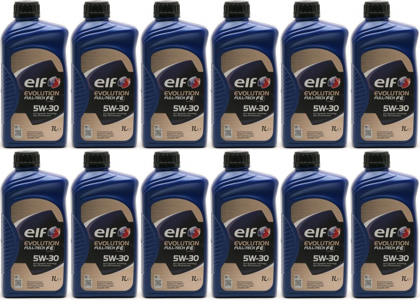 Elf Evolution Full Tech FE 5W-30 Motoröl 12x 1l = 12 Liter