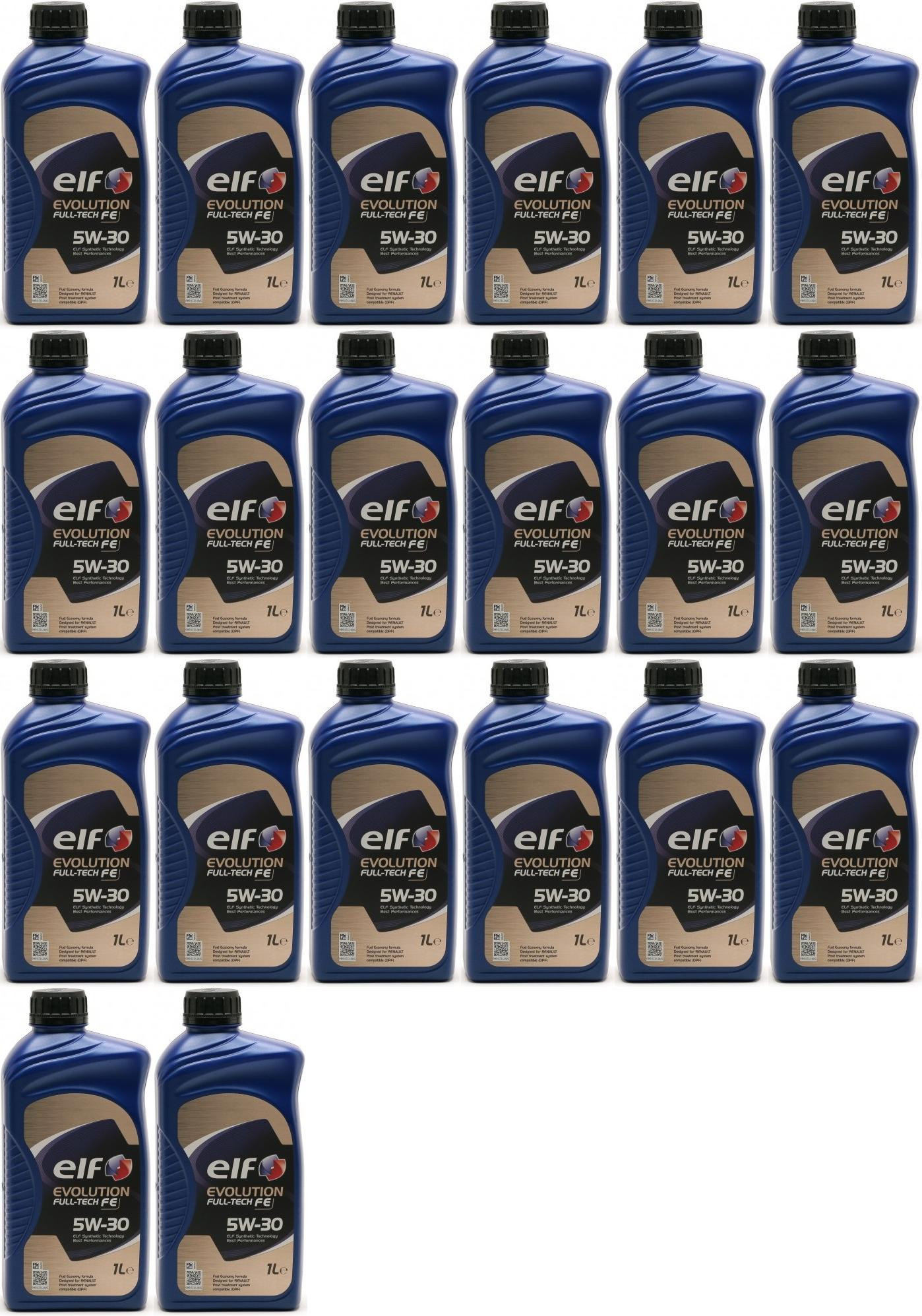 Elf Evolution Full Tech FE 5W-30 Motoröl 20x 1l = 20 Liter