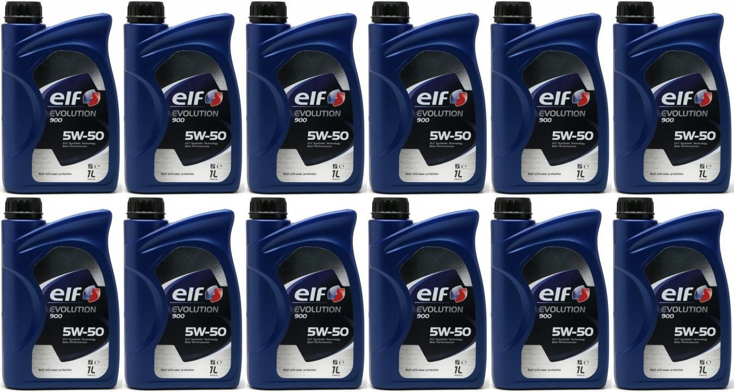 Elf Evolution 900 5W-50 Motoröl 12x 1l = 12 Liter