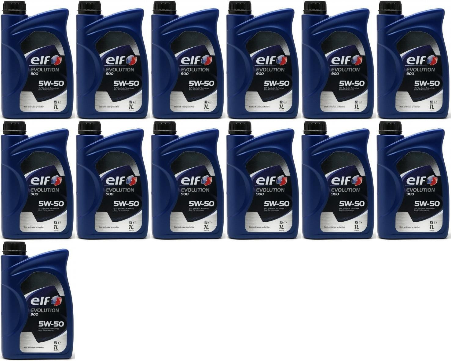 Elf Evolution 900 5W-50 Motoröl 13x 1l = 13 Liter