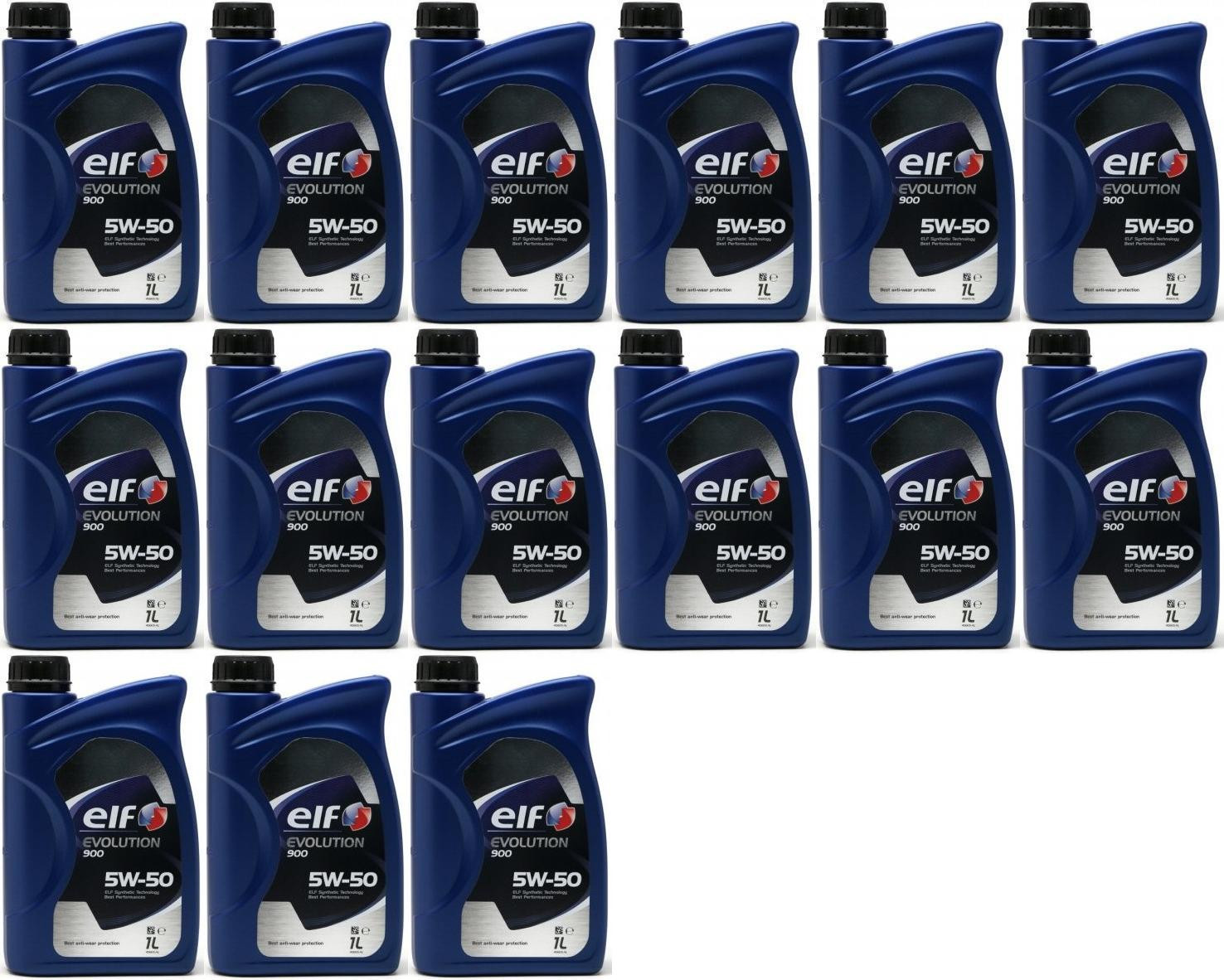 Elf Evolution 900 5W-50 Motoröl 15x 1l = 15 Liter
