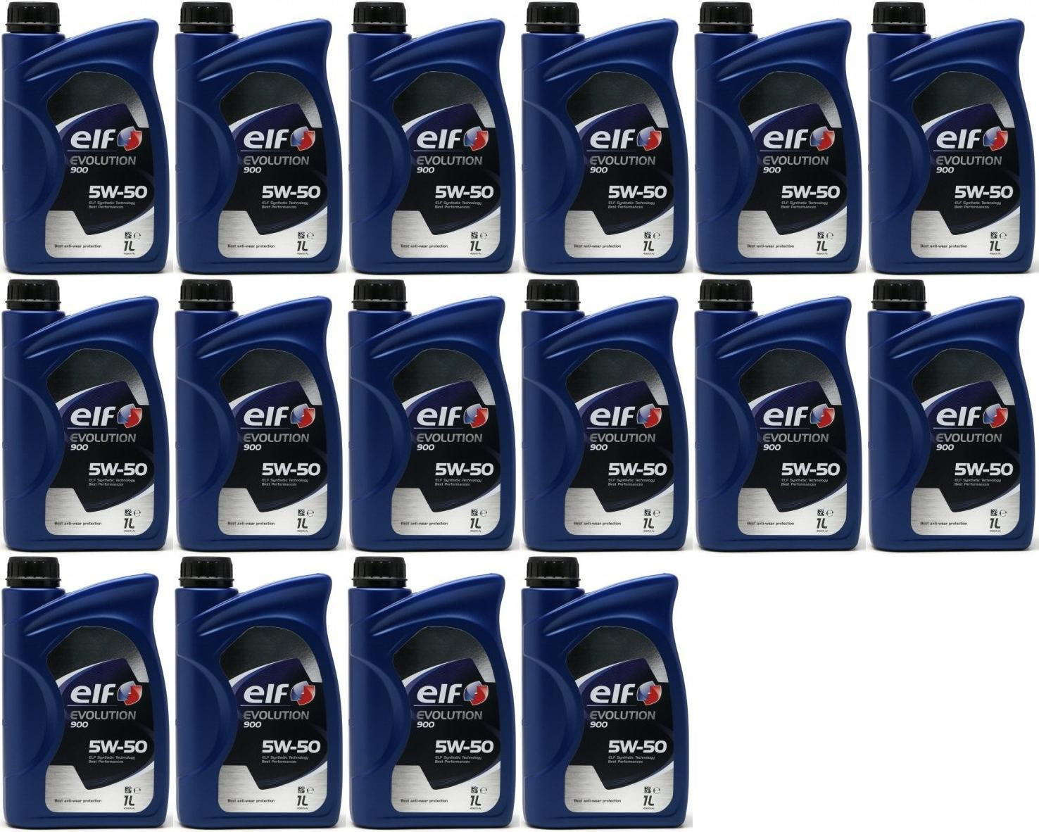 Elf Evolution 900 5W-50 Motoröl 16x 1l = 16 Liter