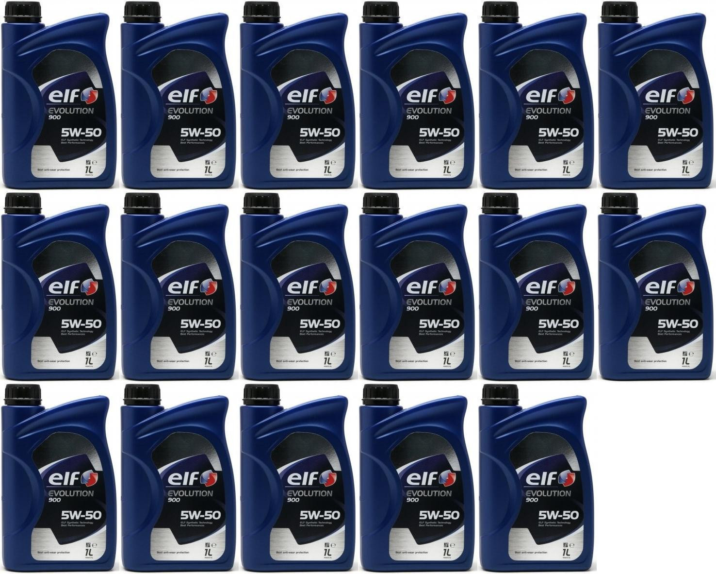 Elf Evolution 900 5W-50 Motoröl 17x 1l = 17 Liter