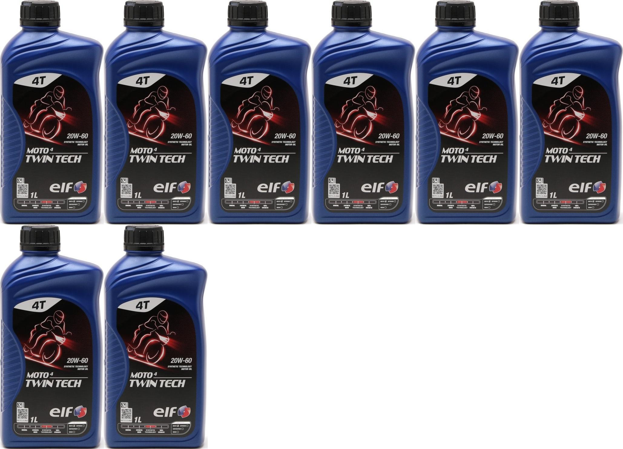 Elf Moto 4 Twin Tech 20W-60 4T Motorrad Motoröl 8x 1l = 8 Liter
