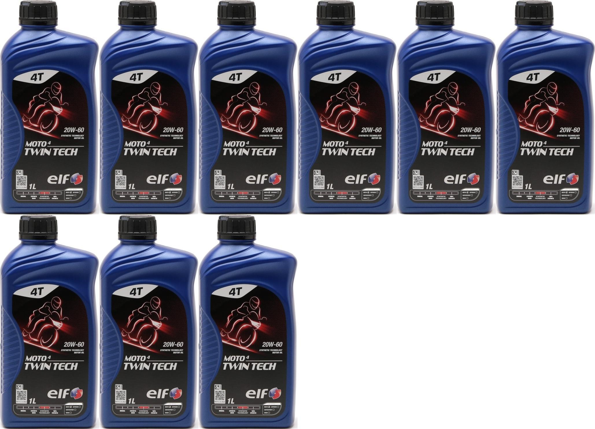 Elf Moto 4 Twin Tech 20W-60 4T Motorrad Motoröl 9x 1l = 9 Liter