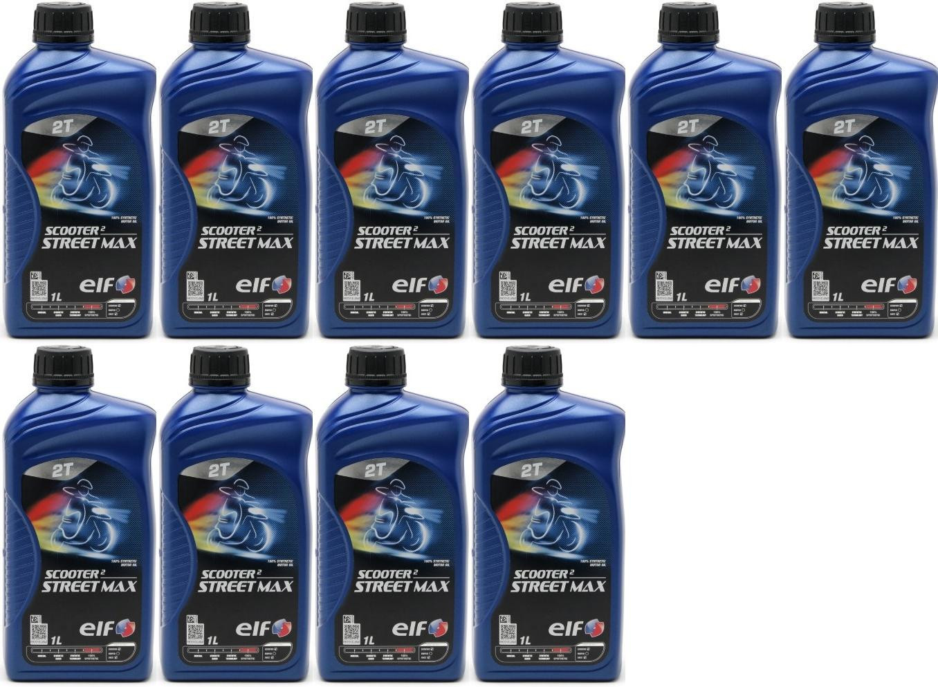 Elf Scooter 2 Street Max teilsynthetisches Motorrad Motoröl 10x 1l = 10 Liter
