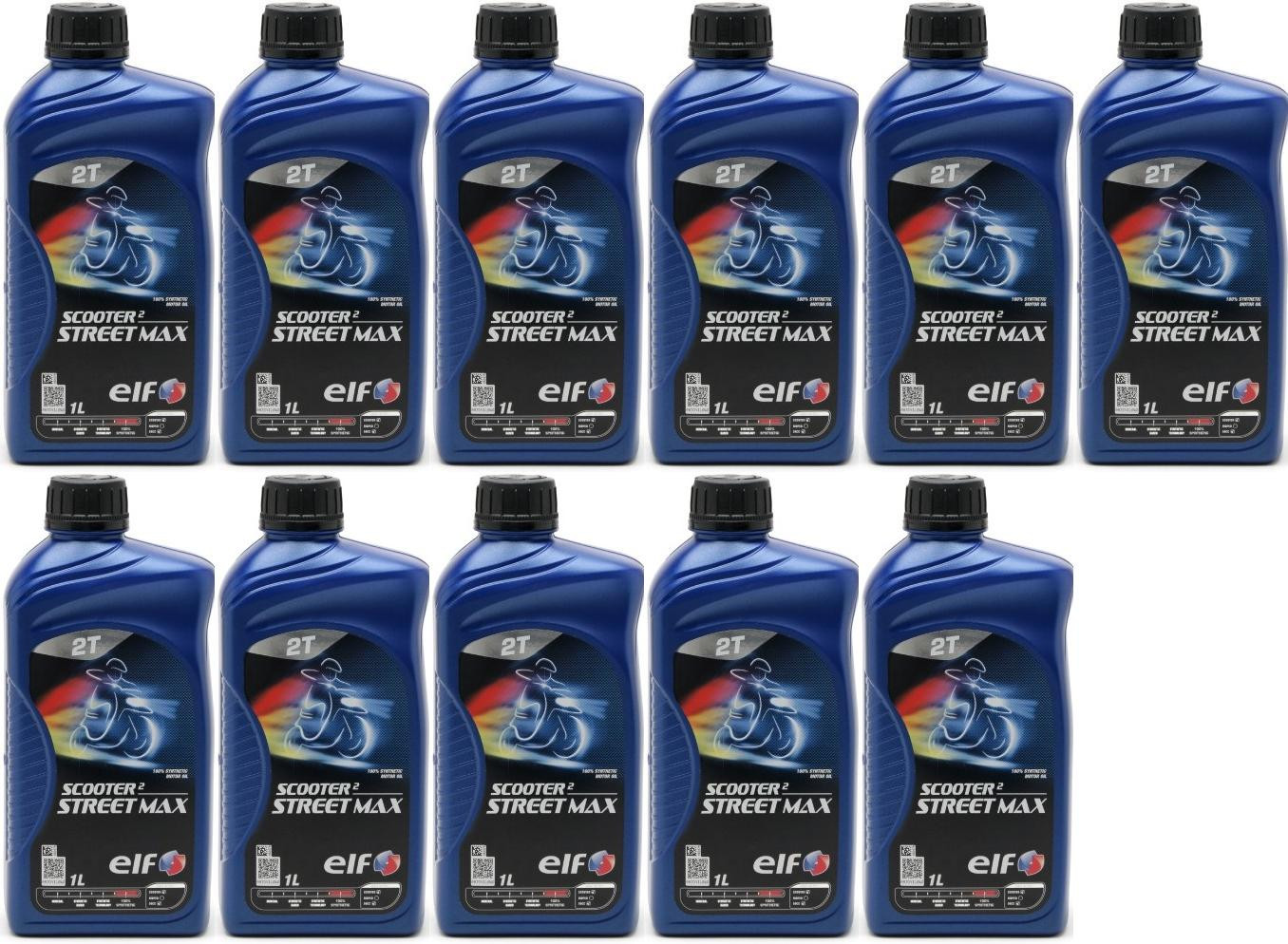 Elf Scooter 2 Street Max teilsynthetisches Motorrad Motoröl 11x 1l = 11 Liter