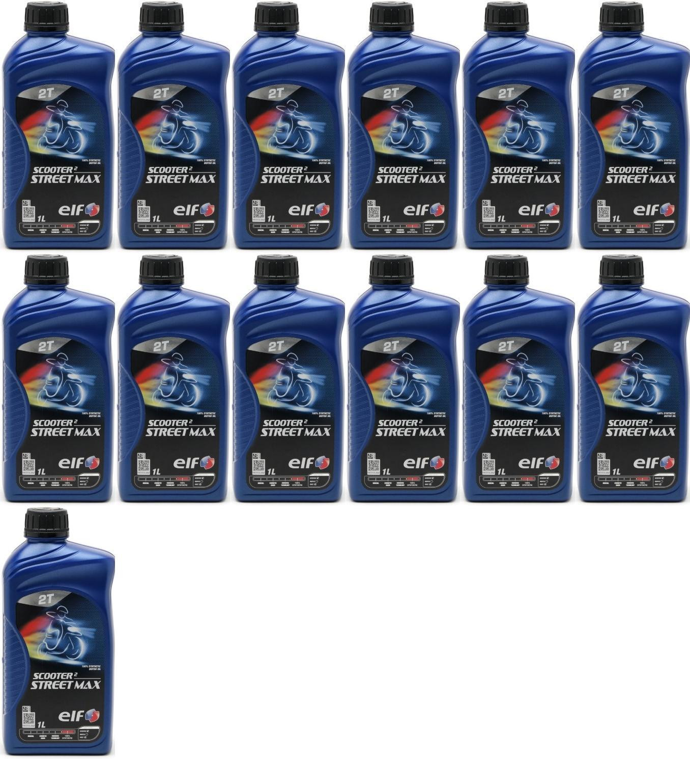 Elf Scooter 2 Street Max teilsynthetisches Motorrad Motoröl 13x 1l = 13 Liter