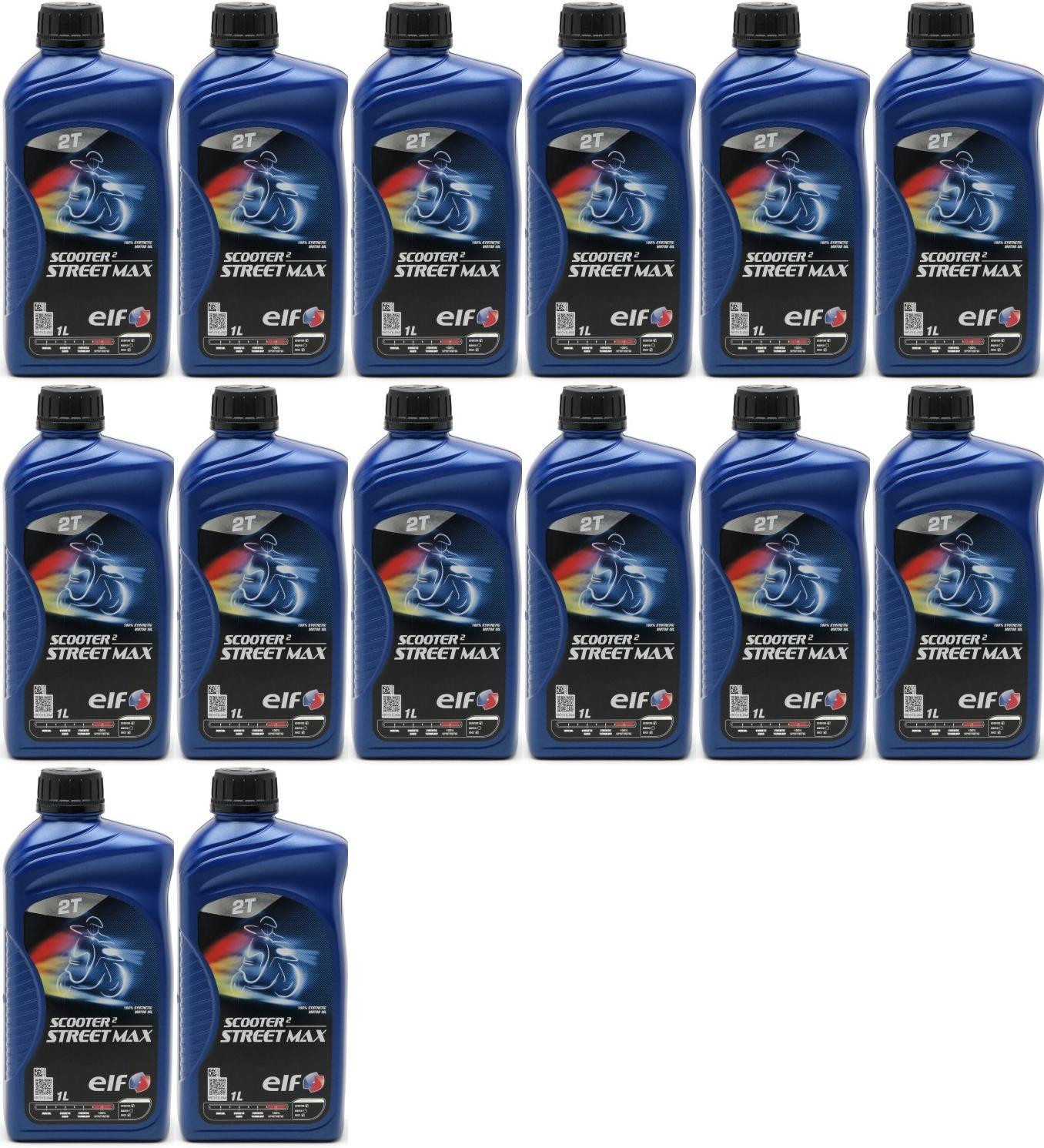 Elf Scooter 2 Street Max teilsynthetisches Motorrad Motoröl 14x 1l = 14 Liter