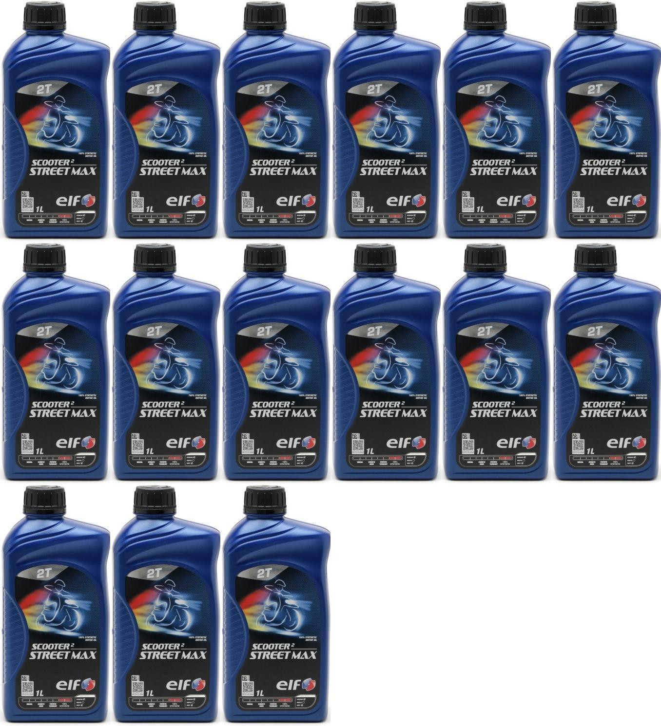 Elf Scooter 2 Street Max teilsynthetisches Motorrad Motoröl 15x 1l = 15 Liter