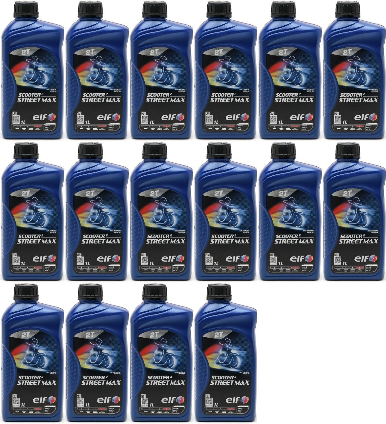 Elf Scooter 2 Street Max teilsynthetisches Motorrad Motoröl 16x 1l = 16 Liter