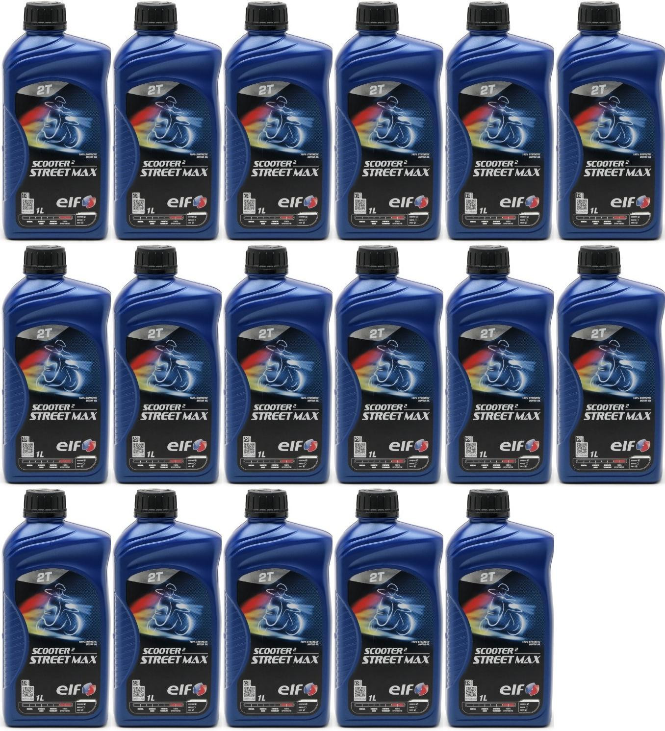 Elf Scooter 2 Street Max teilsynthetisches Motorrad Motoröl 17x 1l = 17 Liter