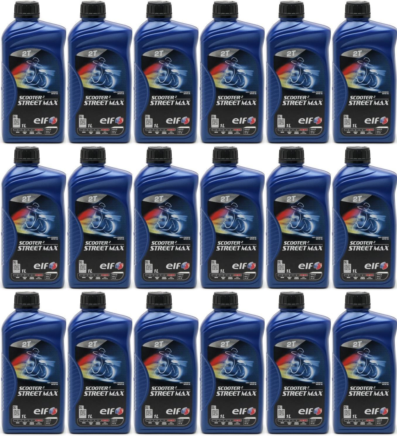 Elf Scooter 2 Street Max teilsynthetisches Motorrad Motoröl 18x 1l = 18 Liter