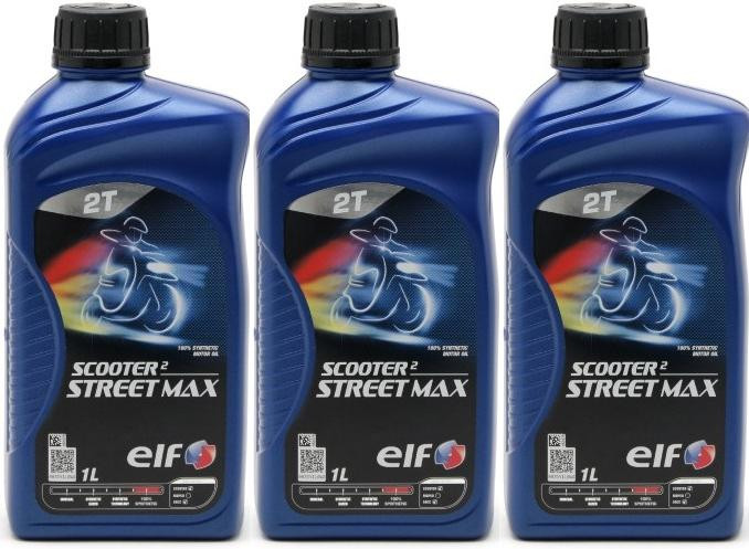 Elf Scooter 2 Street Max teilsynthetisches Motorrad Motoröl 3x 1l = 3 Liter