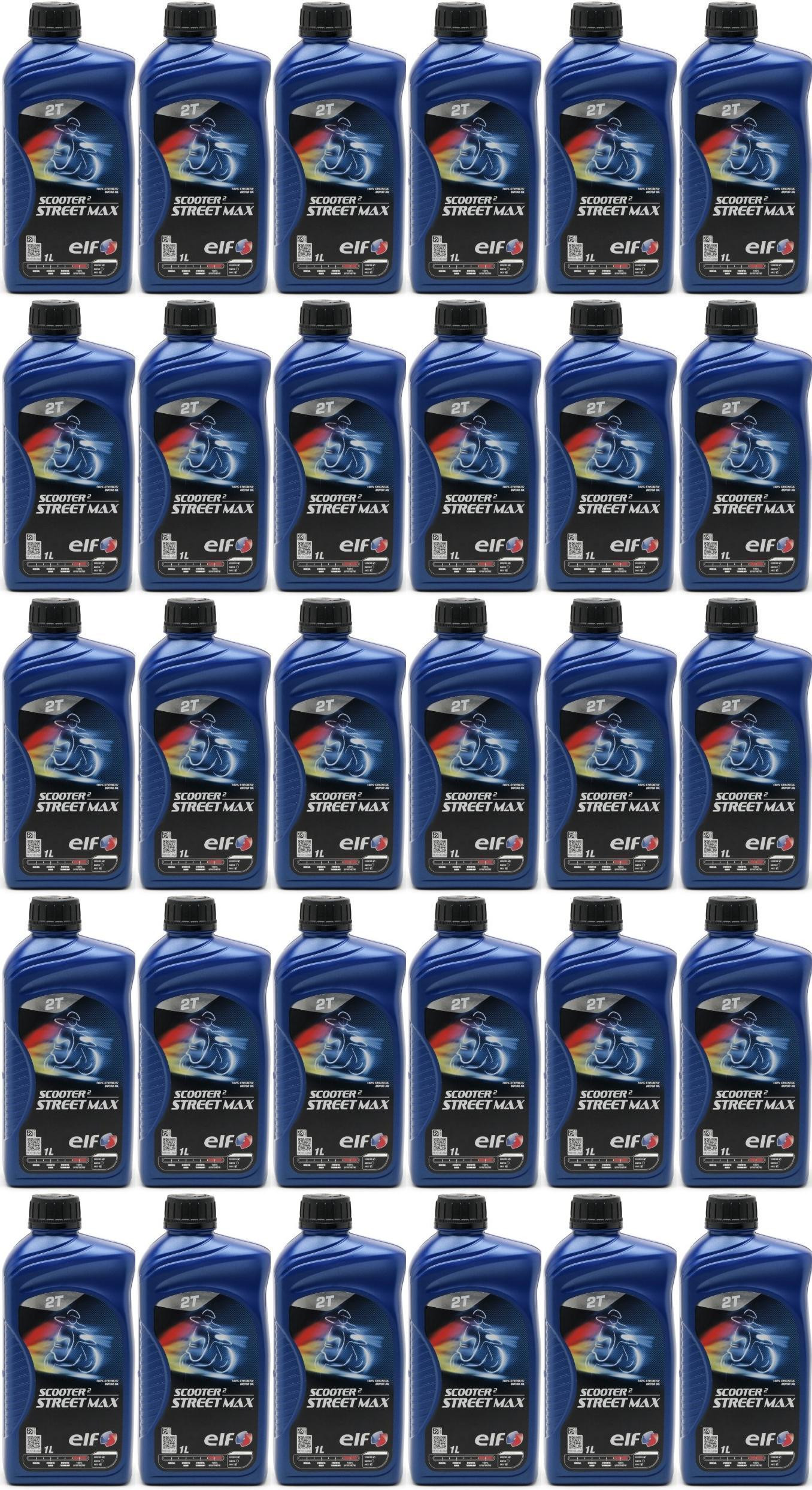 Elf Scooter 2 Street Max teilsynthetisches Motorrad Motoröl 30x 1l = 30 Liter