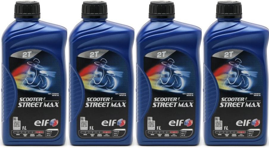 Elf Scooter 2 Street Max teilsynthetisches Motorrad Motoröl 4x 1l = 4 Liter