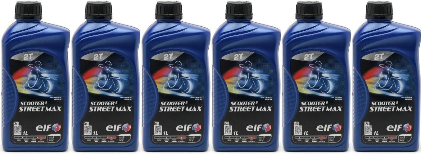 Elf Scooter 2 Street Max teilsynthetisches Motorrad Motoröl 6x 1l = 6 Liter