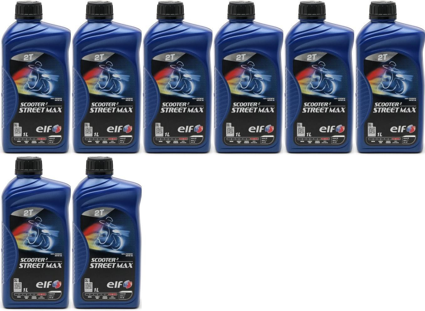 Elf Scooter 2 Street Max teilsynthetisches Motorrad Motoröl 8x 1l = 8 Liter