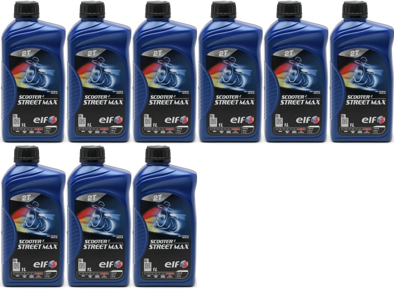 Elf Scooter 2 Street Max teilsynthetisches Motorrad Motoröl 9x 1l = 9 Liter