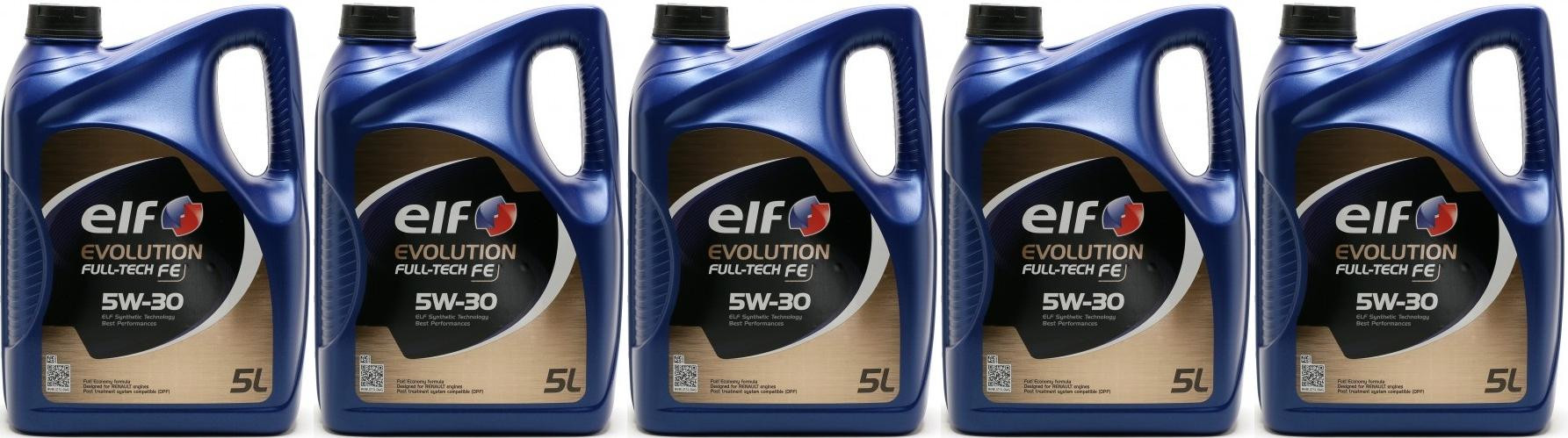 Elf Evolution Full Tech FE 5W-30 Motoröl 5x 5 = 25 Liter