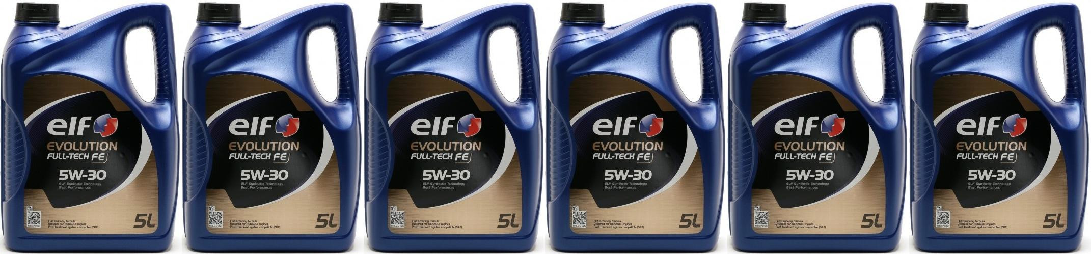 Elf Evolution Full Tech FE 5W-30 Motoröl 6x 5 = 30 Liter