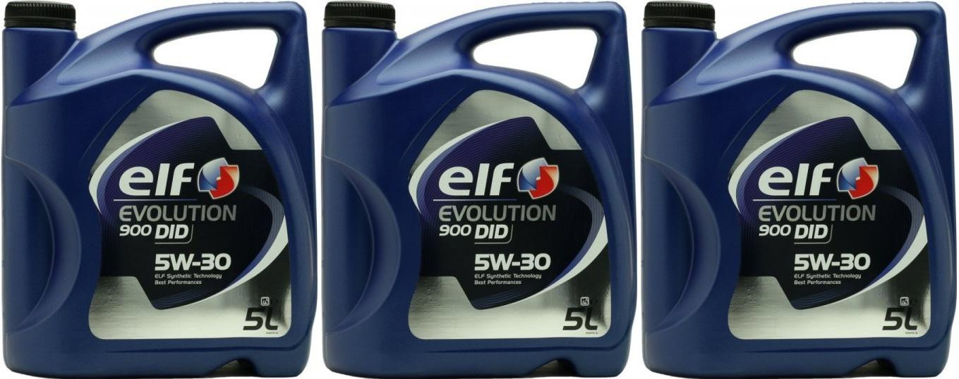 Elf Evolution 900 DID 5W-30 Motoröl 3x 5 = 15 Liter