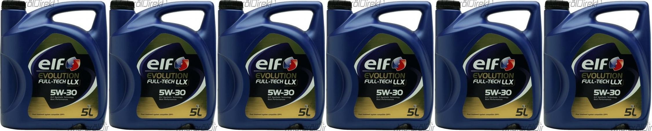 Elf Evolution FULL-TECH LLX 5W-30 Motoröl 6x 5 = 30 Liter