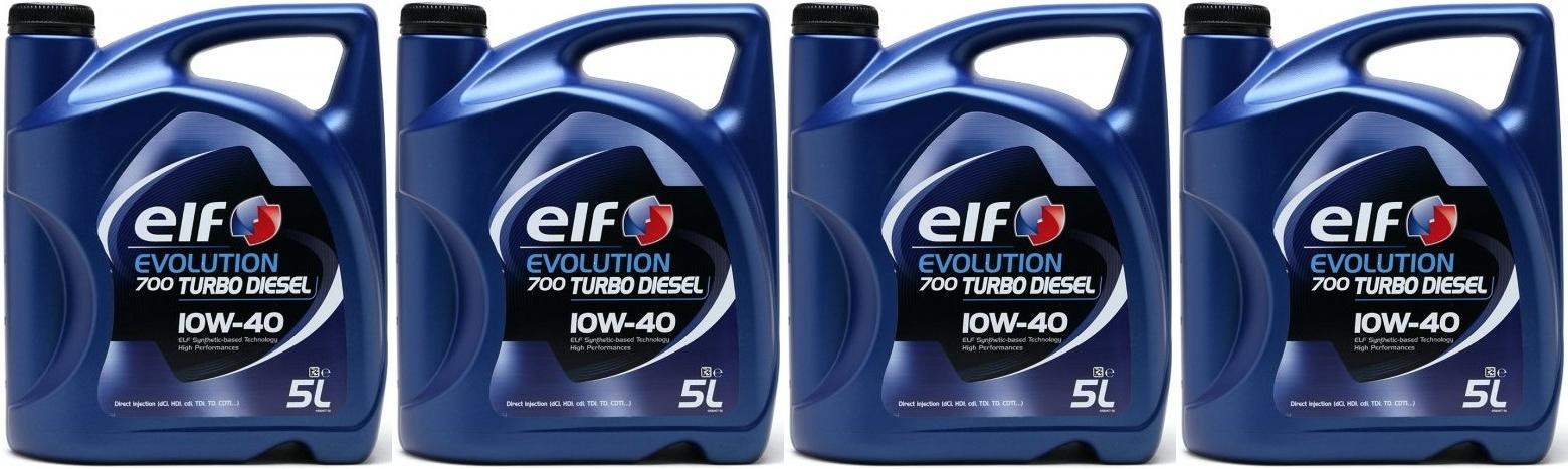 Elf Evolution 700 Turbo Diesel 10W-40 Motoröl 4x 5 = 20 Liter