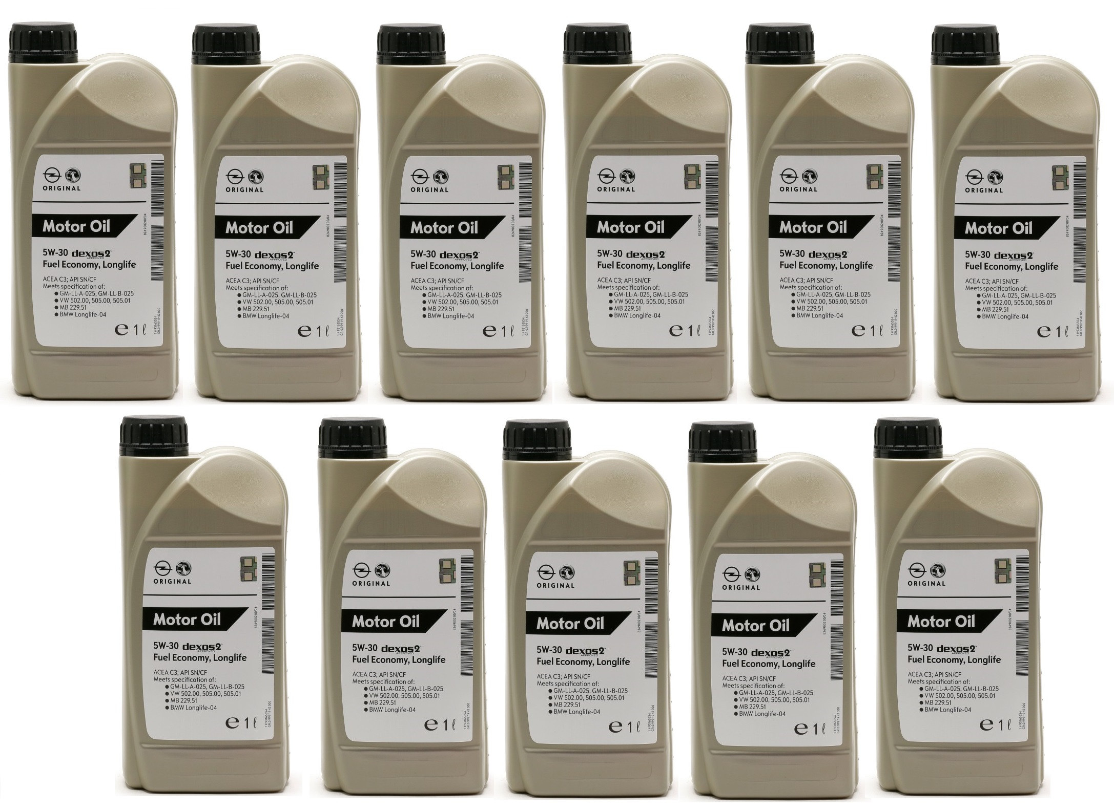 Original GM Genuine Opel 5W-30 dexos2 Longlife 1942000 Motoröl 11x 1l = 11 Liter