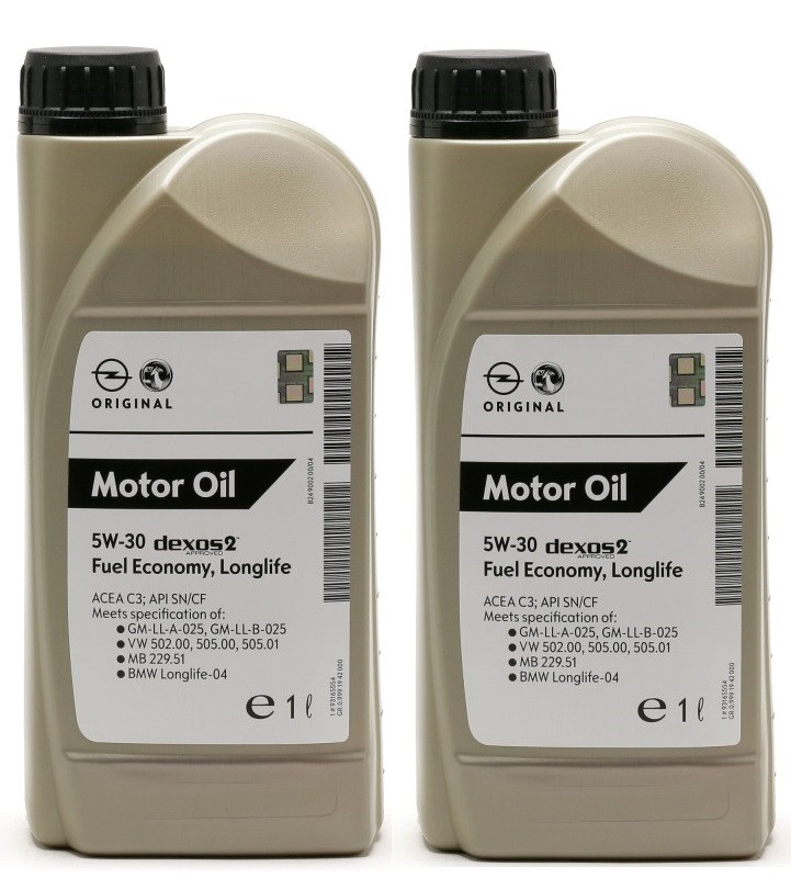 Original GM Genuine Opel 5W-30 dexos2 Longlife 1942000 Motoröl 2x 1l = 2 Liter