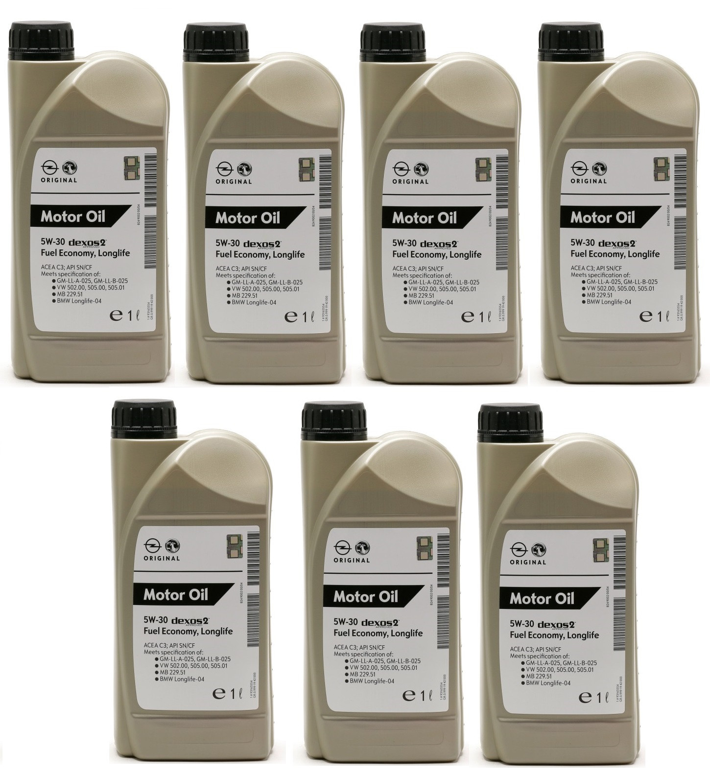 Original GM Genuine Opel 5W-30 dexos2 Longlife 1942000 Motoröl 7x 1l = 7 Liter