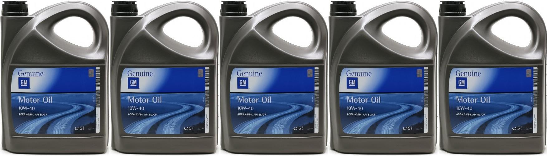 Original GM Opel 10W-40 Diesel & Benziner Motoröl 5x 5 = 25 Liter