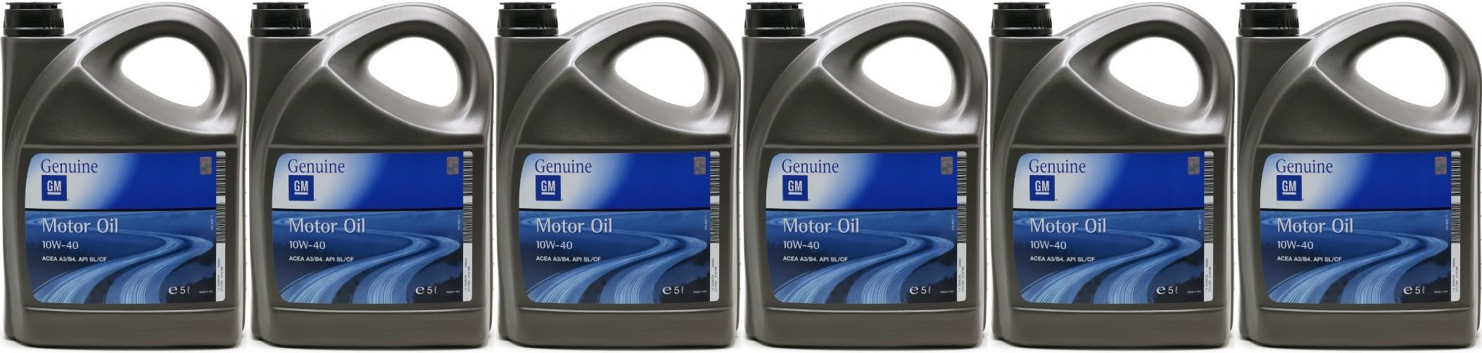 Original GM Opel 10W-40 Diesel & Benziner Motoröl 6x 5 = 30 Liter