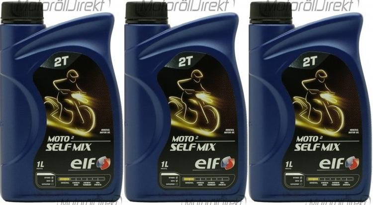 Elf Moto 2 Self Mix mineralisches 2T Motorrad Motoröl 3x 1l = 3 Liter