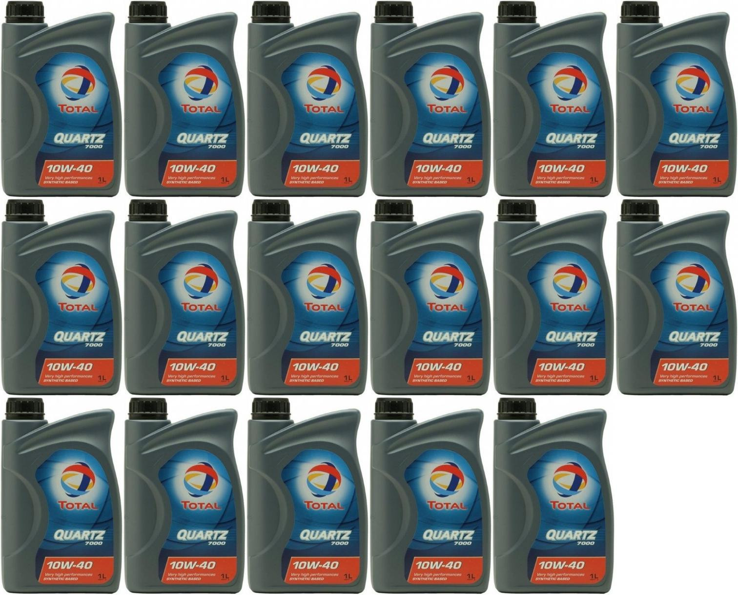Total Quartz 7000 10W-40 Diesel & Benziner Motoröliter 17x 1l = 17 Liter