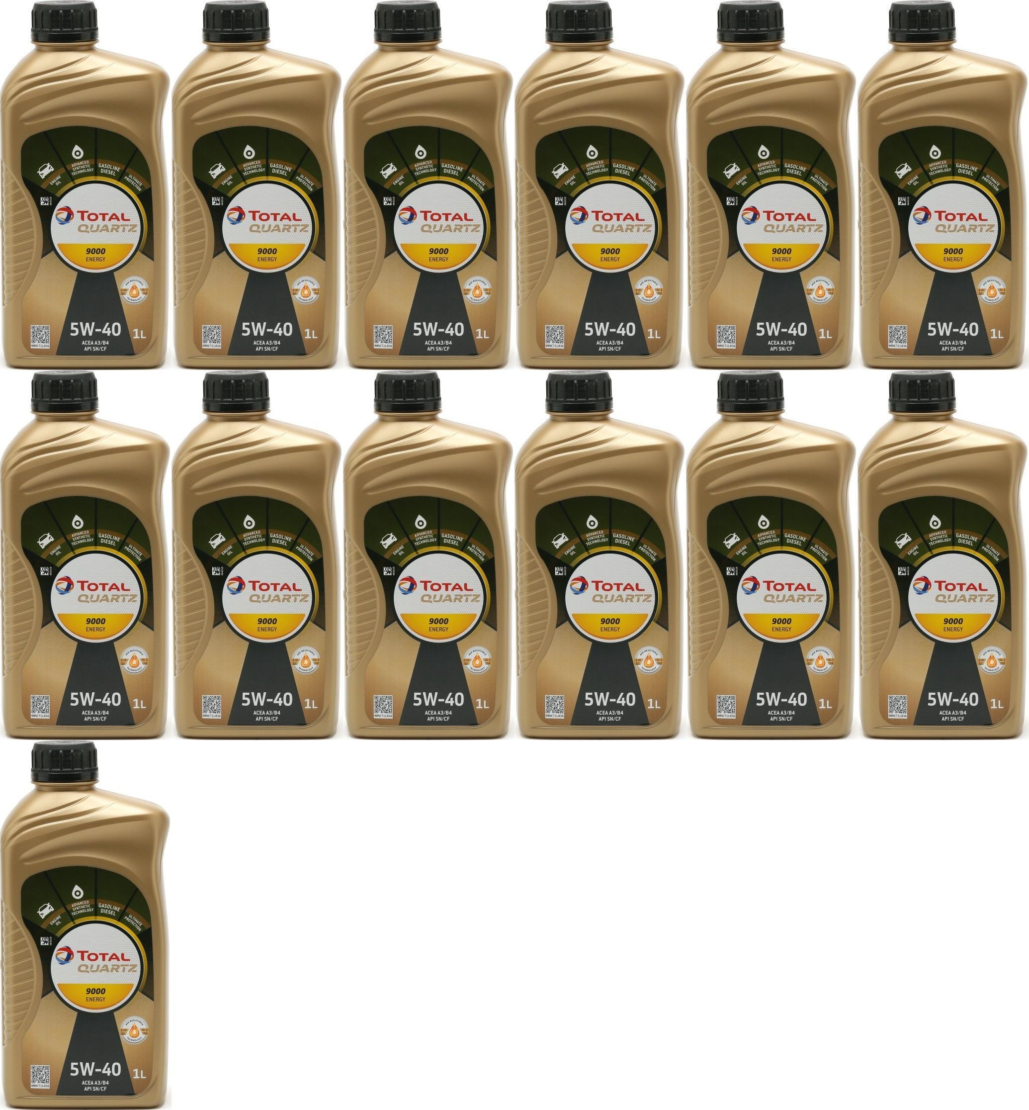 TOTAL Quartz 9000 Energy 5W-40 Motoröl 13x 1l = 13 Liter