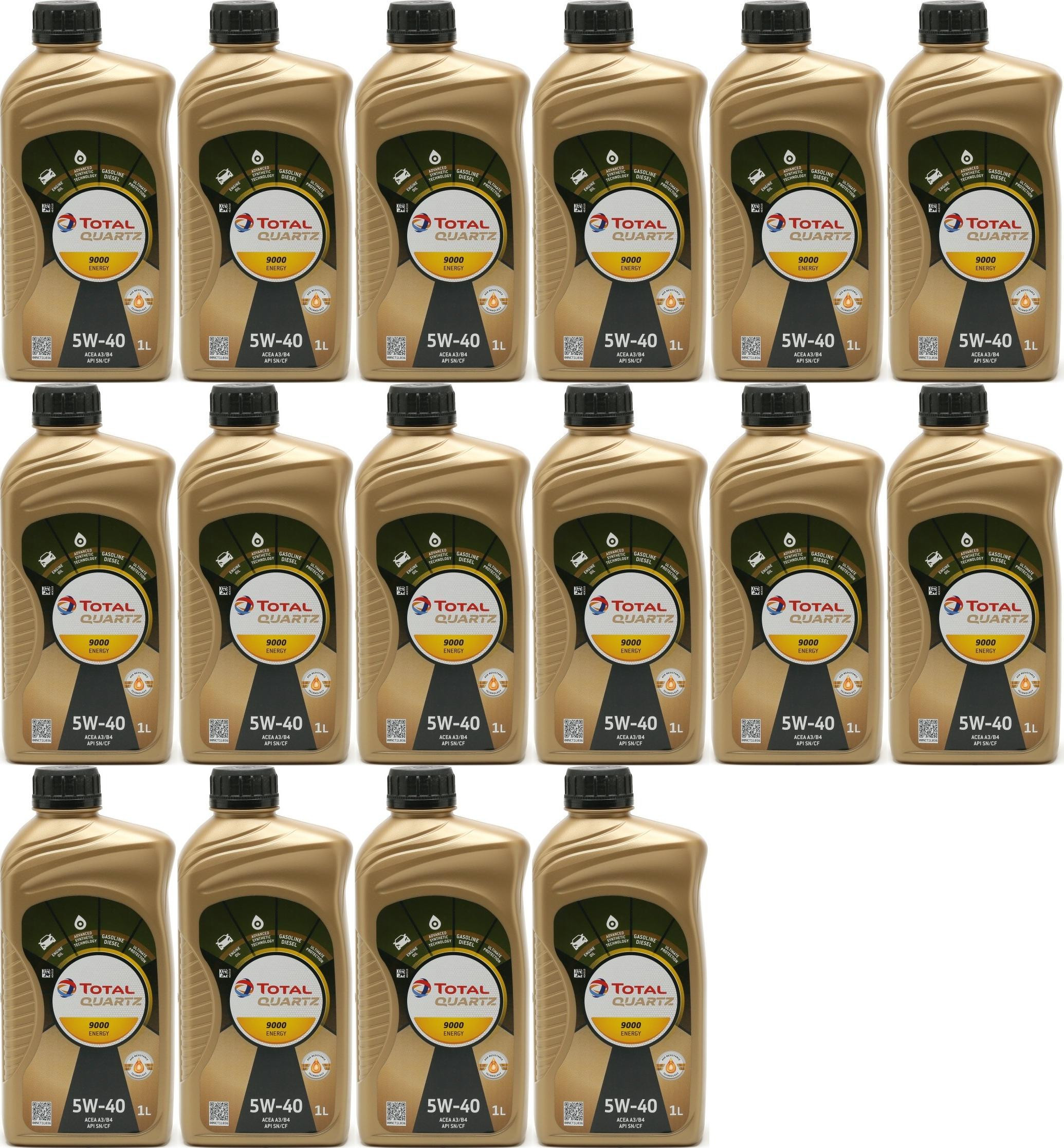 TOTAL Quartz 9000 Energy 5W-40 Motoröl 16x 1l = 16 Liter