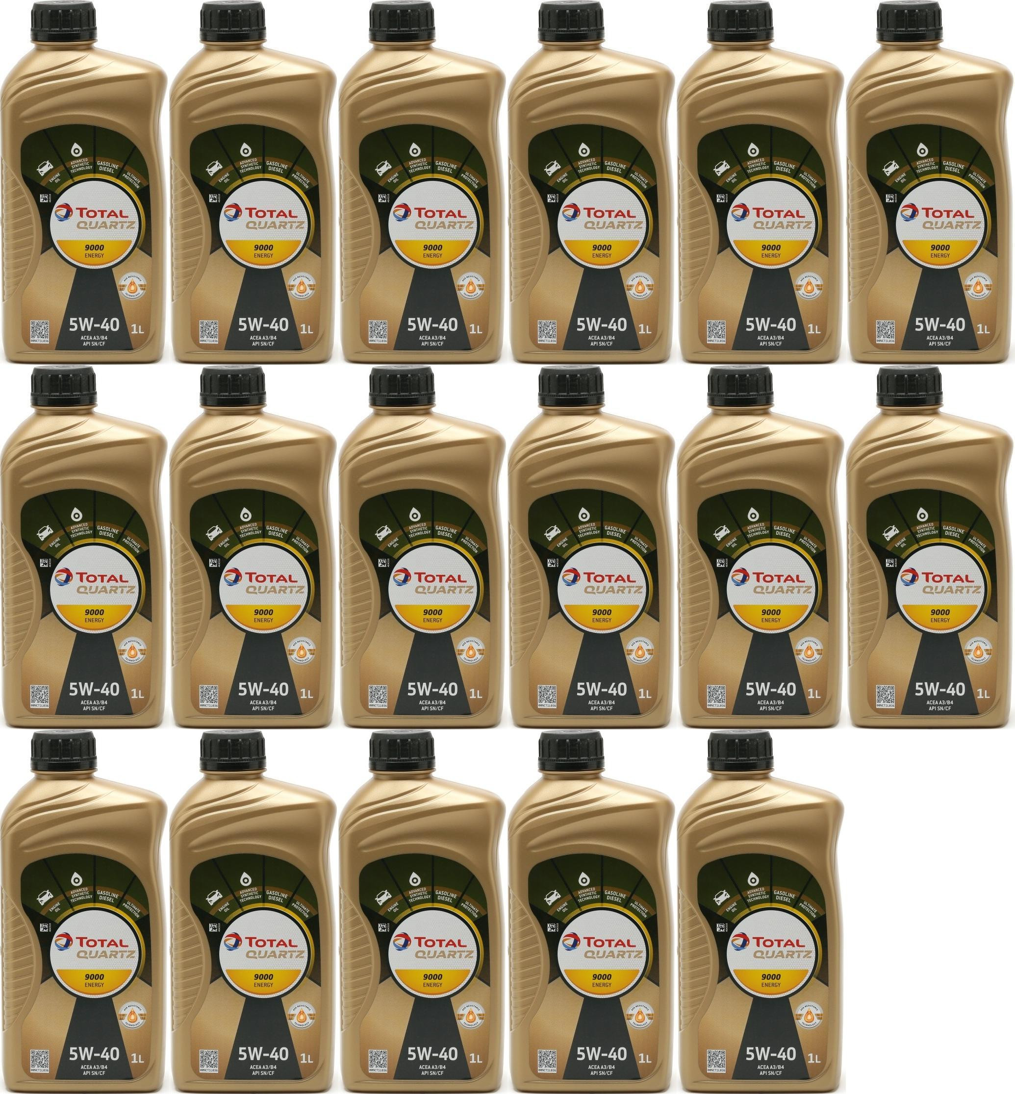 TOTAL Quartz 9000 Energy 5W-40 Motoröl 17x 1l = 17 Liter