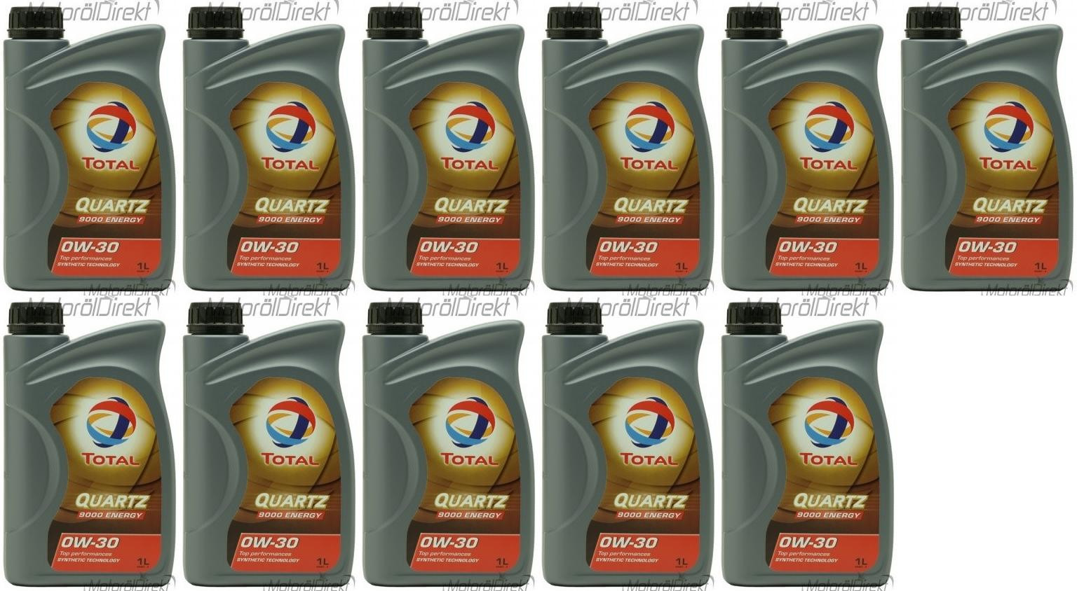 TOTAL Quartz Energy 9000 0W-30 Motoröl 11x 1l = 11 Liter