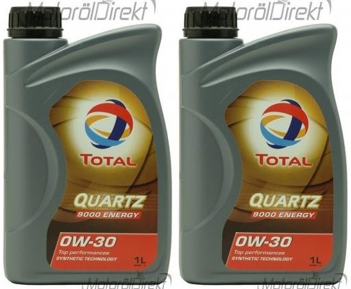 TOTAL Quartz Energy 9000 0W-30 Motoröl 2x 1l = 2 Liter