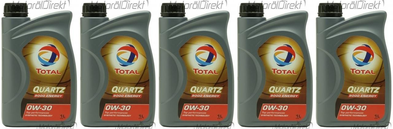 TOTAL Quartz Energy 9000 0W-30 Motoröl 5x 1l = 5 Liter