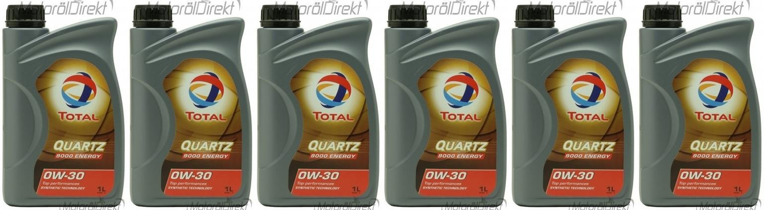 TOTAL Quartz Energy 9000 0W-30 Motoröl 6x 1l = 6 Liter